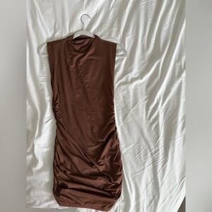 Brown Ruched Dress